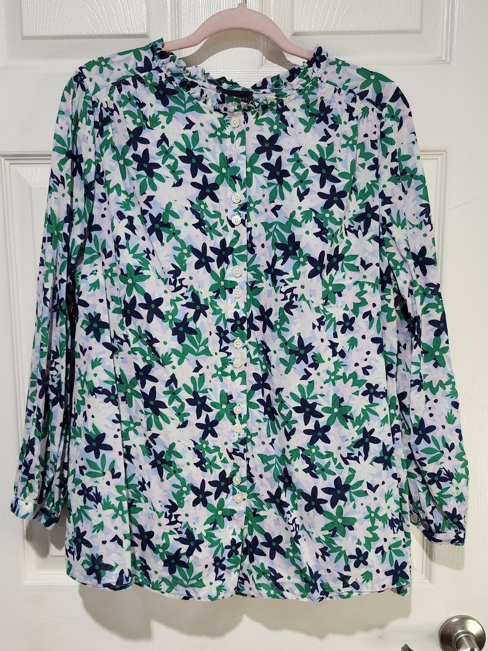 Talbots Floral Button-Down Long Sleeve Shirt Size 0X